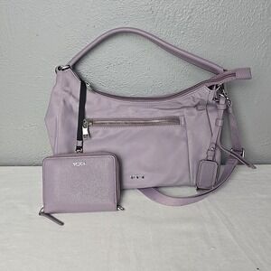 Tumi Voyageur Adelaide Hobo Crossbody Shoulder Bag & Belden TriFold Wallet Lilac